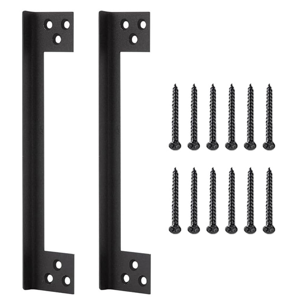Door Latch Guard Plate, Door Security Protector Door Latch Shield, Stainless Steel Security Door Lock, Cover to Block Access to The Door Lock/Deadbolt Latch for Bathroom Doors (11''- 2Pack, Black)