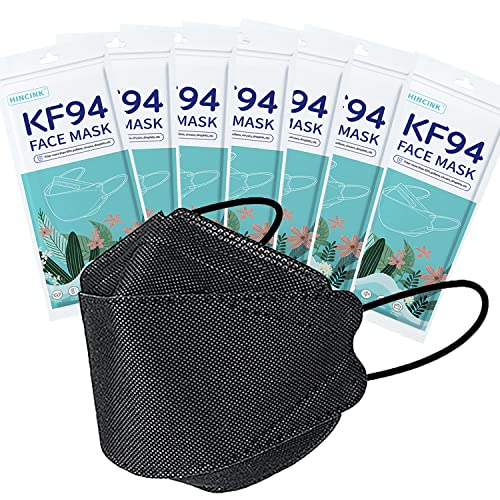 KF94 Mask Black 20 Pack, 4Layer Disposable Face Masks, Individually