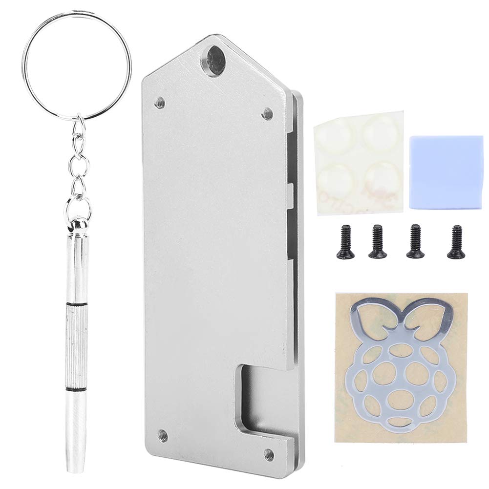 ASHATA Aluminum Alloy Case Kit for zero w, UltraThin nonslip DustProof Protective Shell with screwdriver hole for zero w for DIY enthusiasts.(Silver)