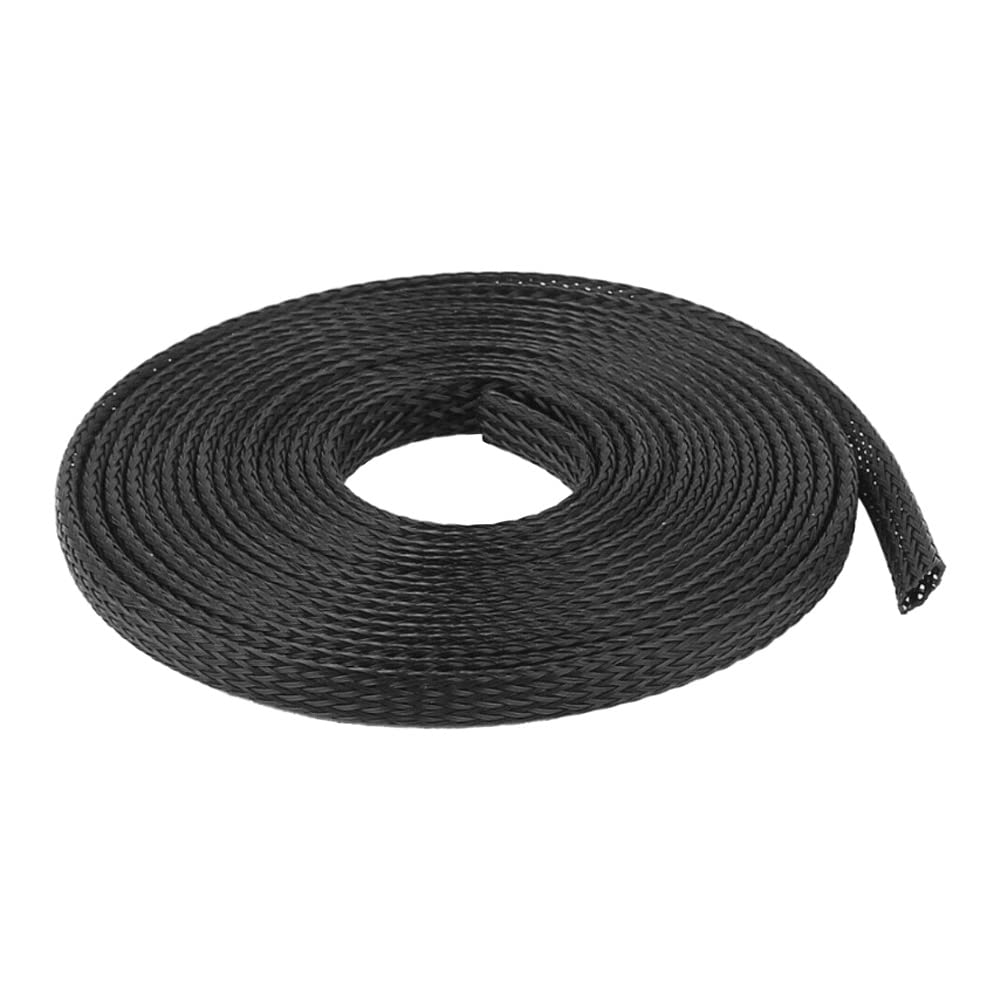 ETOPARS Expandable Braided Sleeving Wire Black Braided Sleeving Cable Tidy Sleeve Loom Tubing Cable Sleeve Flexible Insulated Protection 12mm Diameter Length 10 Meters