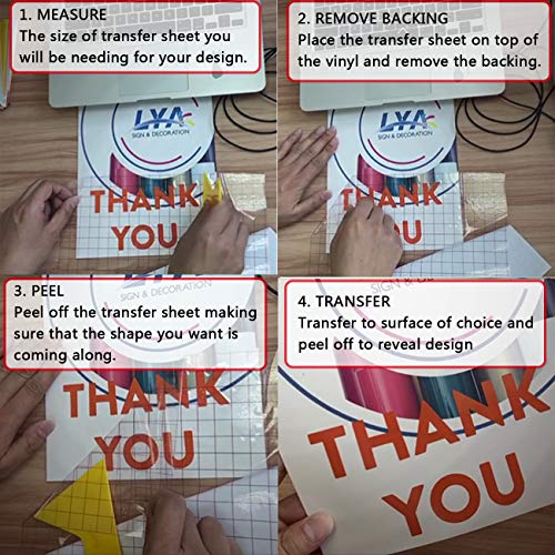 Lya Vinyl Transfer Tape for Vinyl, 30Ft Transfer Paper Roll for