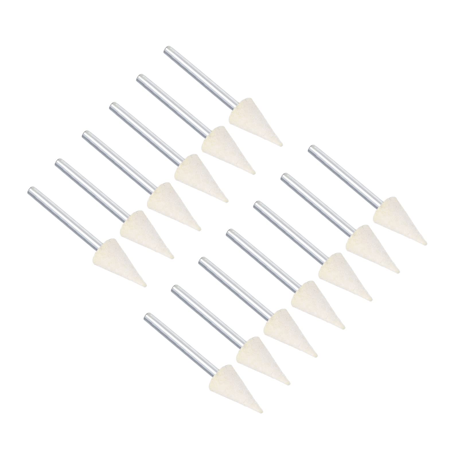 CoCud Wool Felt Mounted Polishing Bits 8mm Dia 1/8" Shank Conical Buffing Head 24pcs