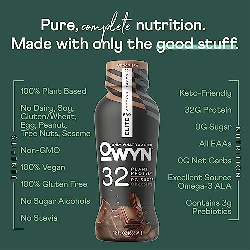OWYN Pro Elite Vegan High Protein Keto Shake, 32g Protein, 9 Amino