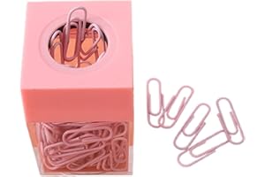 CALSGKSPRAY Pink Magnetic Paper Cilp Dispenser Holder Clear Acrylic Paper Clip Organizers with Magnetic Top for Desk Cute Office Binder Clip,Holders Office and School Supplies Holders