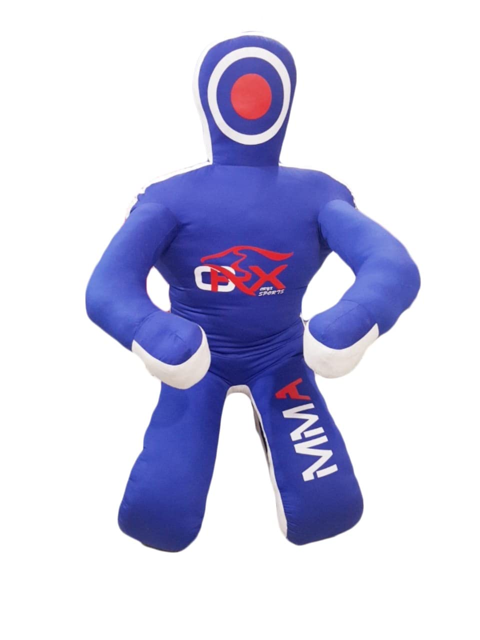 MMA Grappling Dummy - Judo Punching Bag, MMA BJJ Jiu Jitsu Sitting Position Hands Front (UNFILLED, Canvas) (70", Blue Canvas)