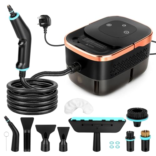 2500W Handheld Steam Cleaner – 4-Bar High Pressure, 15-Second Instant Heat-Up, 105°C Sterilizing Steam, 1250ml Large Tank, 6-Speed Adjustable with 10 Accessories for Kitchen, Bathroom, Car & Tile