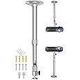 2-Be-Best Projector Mount Extendable 18-31in/46-80cm Height Projector Ceiling Mount Camera Mount 360° Angle Adjustable Mini Projector Ceiling Bracket Projector Wall Mount Silver