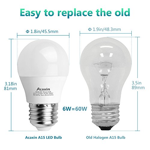 A15 LED Bulb, Acaxin A15 LED Lights 60W Equivalent,E26 Medium Base