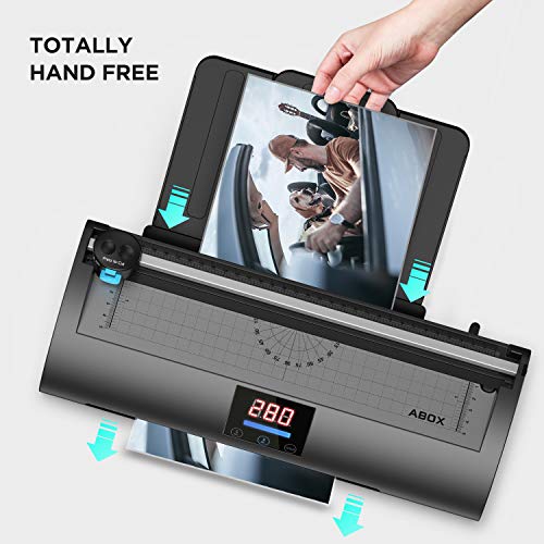 ABOX Laminator Machine Pixseal Ⅱ, A4 Thermal Laminating Machine with Feeding Tray, Trimmer