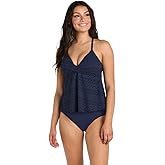 24th & Ocean Women's Standard Shirred Swimsuit Tankini Top