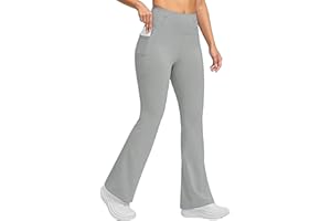 Fleece Lined Leggings for Women Winter High Waist Bootcut Flare Pant Elastic Warm Workout Yoga Leggings with Pockets