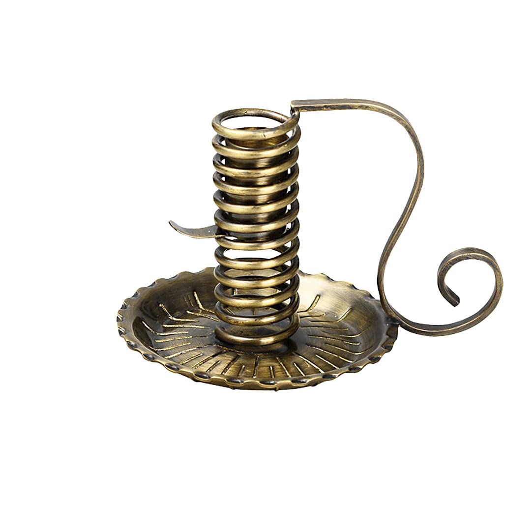 NKlaus Spiral candlestick antique brass Height: 12cm Hand candlestick candle Ø 2-2,5cm Deco 10895