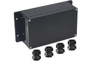 Otdorpatio Junction Box IP65 Waterproof ABS Plastic Electrical Project Case Power Junction Boxes, Project Box with Fixed Ear Black 7.87 x4.72 x2.95 inch (200x120x75 mm)