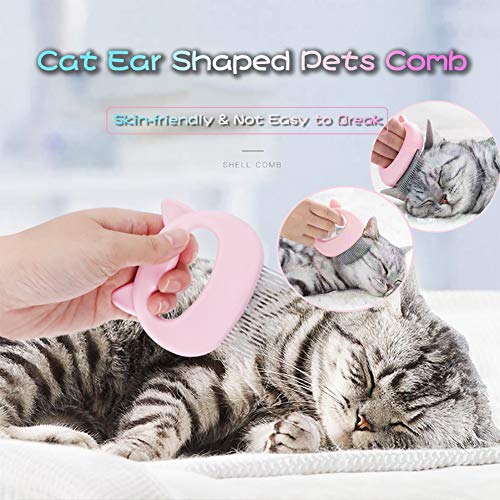 Leos Paw Pet Cat Hair Removal Massaging Shell Comb Comfy Deshedding Brush for Grooming and Shedding Short Hair Dog Hair Remover Massage Comb Slicker Hair Removal Cleaning Undercoat Brush Tool (Green)