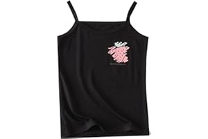 Toddler Graphic Tees Kids Girls Toddler Premium Camisole Cute Print Tank Top Undershirt Breathable