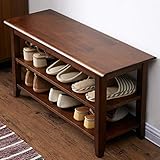 XKZG Storage Bench Wooden Shoe Bench Rustic Solid