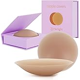Herlight Nipple Covers for Women – Reusable Sticky Silicone Nipple Covers, Seamless Invisible Washable Design with Travel Box