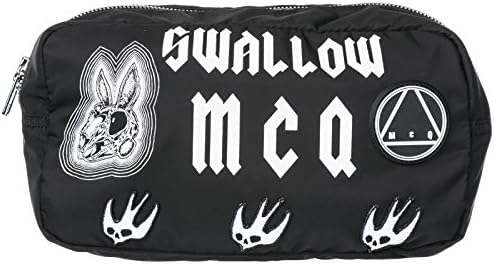 MCQ Alexander McQueen men's travel toiletries beauty case wash bag Swallow black
