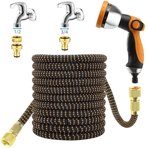 150ft Expandable Garden Hose Pipe Garden Hose Flexible Hose with Nozzles 10 Function Metal Interface Leakproof No Tangle Wear Resistant Garden Hose for Car Wash