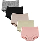 IQEBU Women's Comfort Cotton Boy Short Panties 5 Pack Sporty Boxer Briefs Underwear