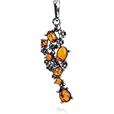 Ian and Valeri Co. Amber Sterling Silver Branch Berries Pendant