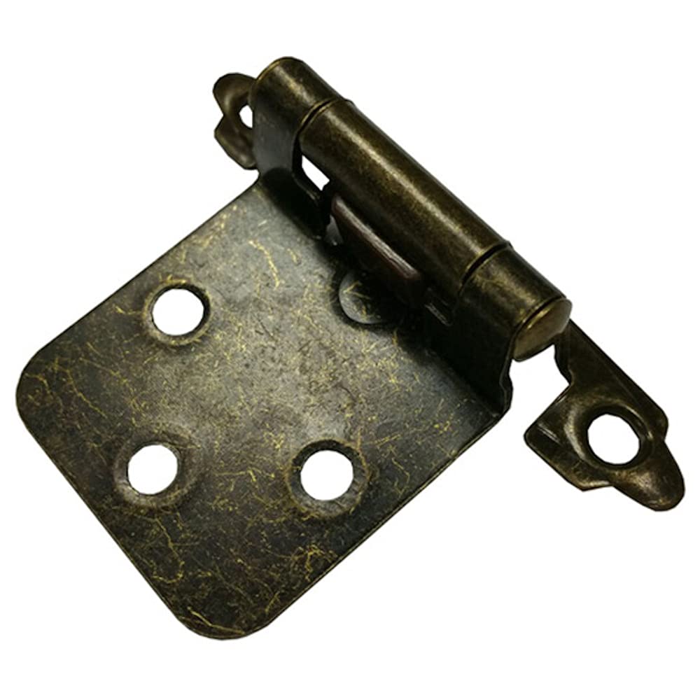 Merriway BH06016 (2 Pcs) Sprung Face Frame Antique Bronze Amerock Style Kitchen Cabinet Hinges, Inset 1.3 mm - Pack of 2 Pieces