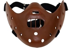 Bulex Halloween Mask Hannibal Lecter Mask Scary Halloween Role Play Realistic Horror Killer Mask Half Face Headwear Resin