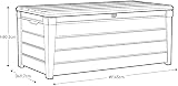Keter Brightwood 454L Outdoor Garden Storage Box Brown Wood Panel view 7