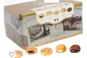 EXPRESS MINDS LLC Luxury Assortment Of Europeen Christmas Chocolate Cookie - Verona Italian Fine Pastry Cookies Assortment | Hazelnut Chocolate Milk, Raspberry Cashews Almond, Cream & Shortbread Cocoa Filling | 24.69 Oz Gift Box Tin (Holiday)
