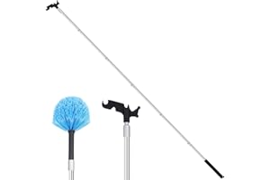 ISIVOVE 87 Inch Telescopic Rod Christmas Light Telescopic Pole for Christmas Light Pole, Bird Feeder Pole, Christmas Tree Hanging Tool, Spider Web Brush Duster with Telescopic Rod