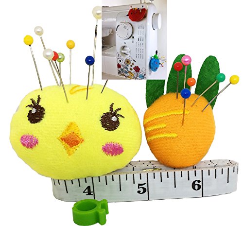 PeavyTailor Sewing Pincushion for Sewing Machine 2 pcs Needle Storage and Organizer - Chicken