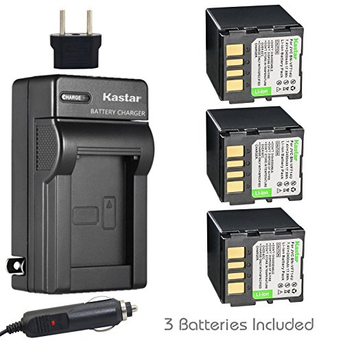 Kastar Battery 3x + Charger for JVC BN-VF714 GR-D250 GR-D270 GR-D290 GR-D390 GR-D450 GR-D650 GR-DF450 GR-DF570 GR-DF590 GR-X5 GZ-D240 GZ-DF240 GZ-DF470 GZ-MG27 GZ-MG39 GZ-MG40 GZ-MG60 GZ-MG70 GZ-MG500