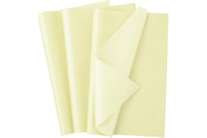 ETHANBERG 60 Sheets Gift Wrapping Tissue Paper Bulk, Cream Yellow Tissue Paper for Gift Bags, Decorative Art Papers for DIY Crafts Wedding Birthday Baby Showers Holiday Party Decor, 20x14 Inches
