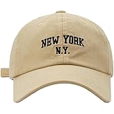 Top Baseball Caps for Women-Men Outdoor Baseball Hats New York Golf Sports Hat Curved-Brim UV Protection