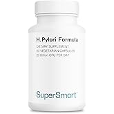 Supersmart H. Pylori Formula 20 Billion CFU per Day - Natural Probiotic Lactobacillus Reuteri DSM 17648 Supplement | Non-GMO & Gluten Free - 60 Vegetarian Capsules