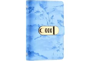 Budget Bill Planner Password Lock Easy PU Fixed Deposit Book 100 Pages Vintage Savings Challenge Binder Money Saving Challeng