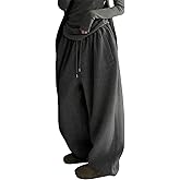 GORGLITTER Women's Baggy Sweatpants Y2K Drawstring High Waisted Loose Long Pants with Pockets