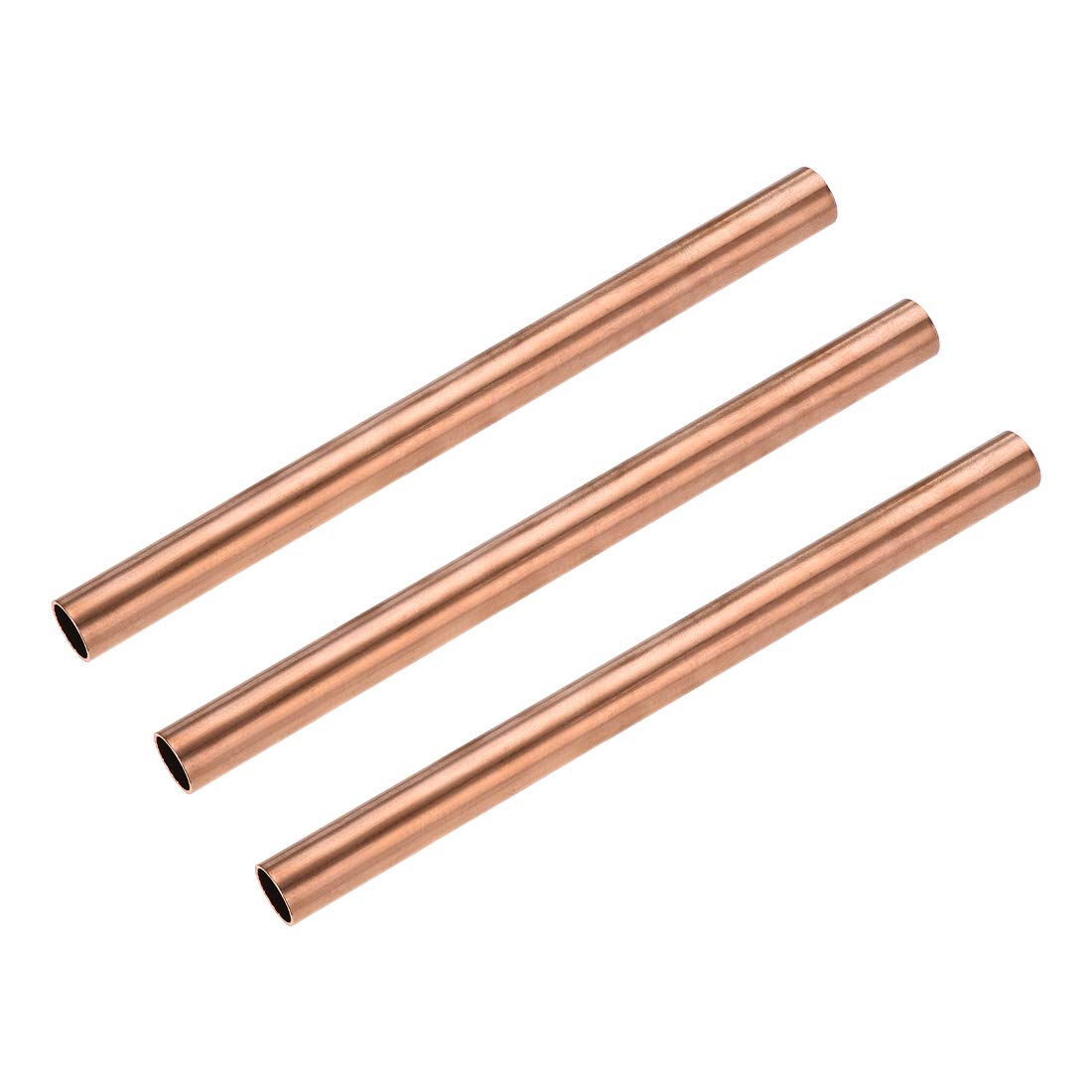 uxcell Copper Round Tube, 15mm OD 1mm Wall Thickness 200mm Length Straight Pipe Tubing 3 Pcs