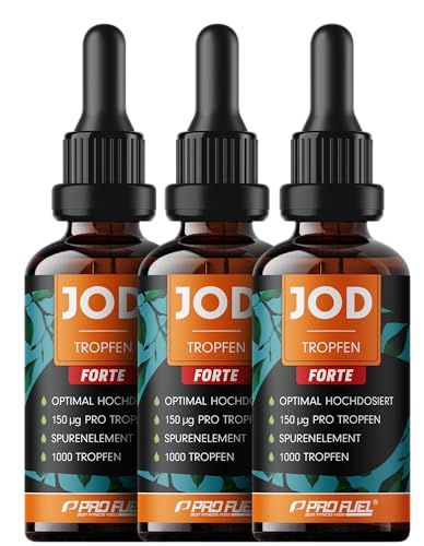 Jod Tropfen FORTE 3000x mit 150 µg Jod pro Tropfen - optimal hochdosiert - nur 1 Tropfen am Tag - bioverfügbares Jod aus Kaliumjodid - alkoholfrei & vegan - lab