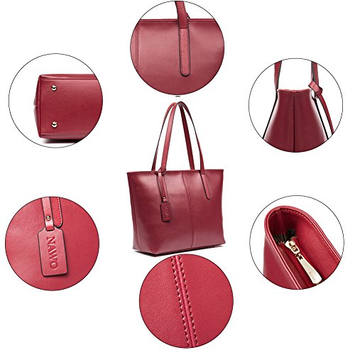 NAWO Women Leather Handbags Designer Shoulder Tote Tophandle Purses on
