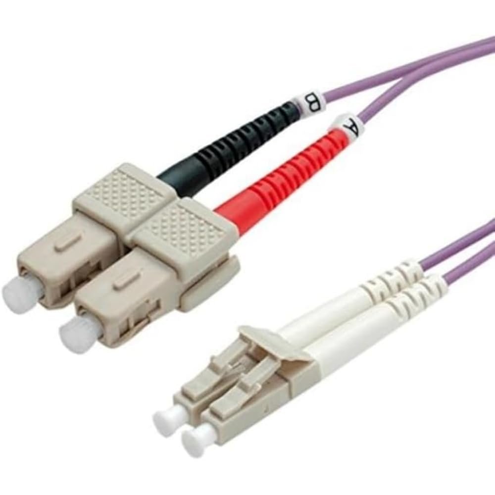 Roline Lc/Sc Lwl Network Cable - Fiber Optic Cables Om4 Duplex Patch Cable In Purple - 0.5 M