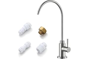 VMASSTONE Reverse Osmosis Faucet Fits Most RO Units or Water Filtration System, Non-Air Gap Stainless Steel Drinking Water Faucet for Bar, Kitchen Sink, RV (DM001 BN)