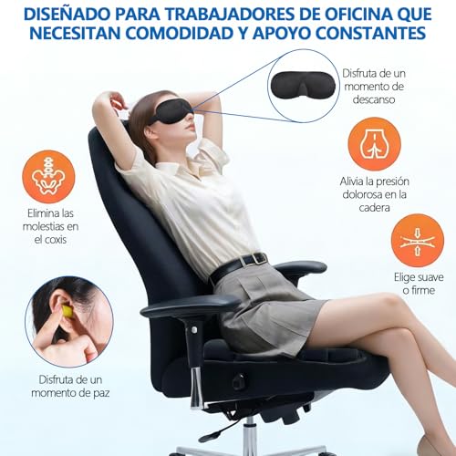 Air Cojin de Viaje,Cojín Asiento Aire Portátil ,Asiento Viaje Presión Alivio con Firmeza Ajustable,Diseñado para la Zona Del Coxis,Alivia la Ciática,Apto para Su Uso en Coches,Oficinas y Hogares