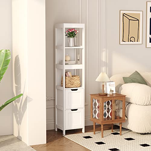 HOMEFORT Bathroom Storage Slim Tall Narrow Floor