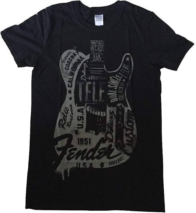 T-shirt Fender Officiel Manches Courtes Noir - Taille XL - Neuf Avec étiquettes + Bracelet Promo