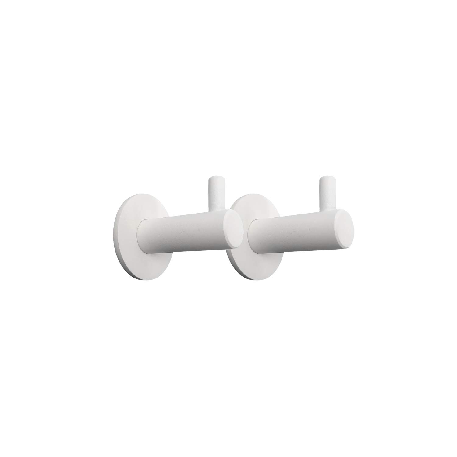 Kon-fort Home White Towel Hooks for Bathrooms, 2 Pack, Matte, Screw in, SUS 304 Stainless Steel, Wall Mounted, Kitchen Bedroom