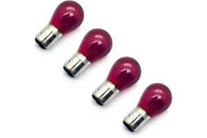Shaobrc 4Pcs Light bulb car brake stop signal turn tail light S8 batch 1157 12v (Red)