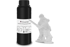 VOXELAB 3D Printer Resin, Rapid Resin LCD UV-Curing Resin 405nm Standard Photopolymer Resin for LCD 3D Printing, High Precision & Quick Curing & Excellent Fluidity (Clear, 500g)