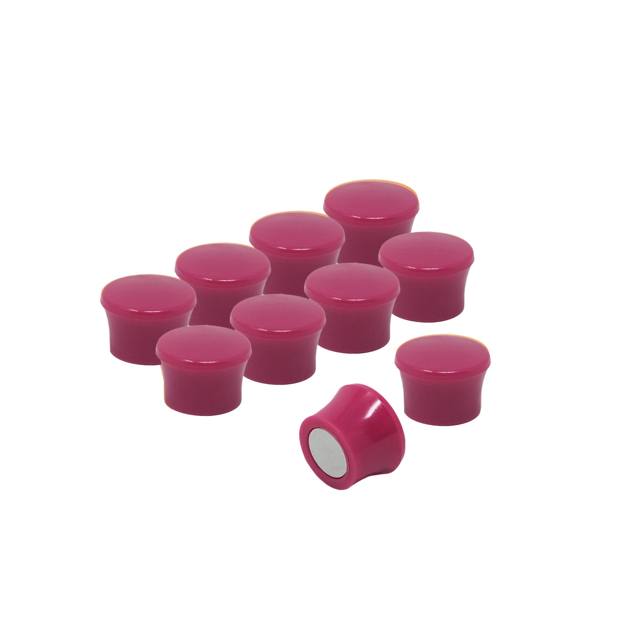 Small High Power Pink Memo Board Magnets for Fridge, Whiteboard, Noticeboard, Filing Cabinet - Pack of 10