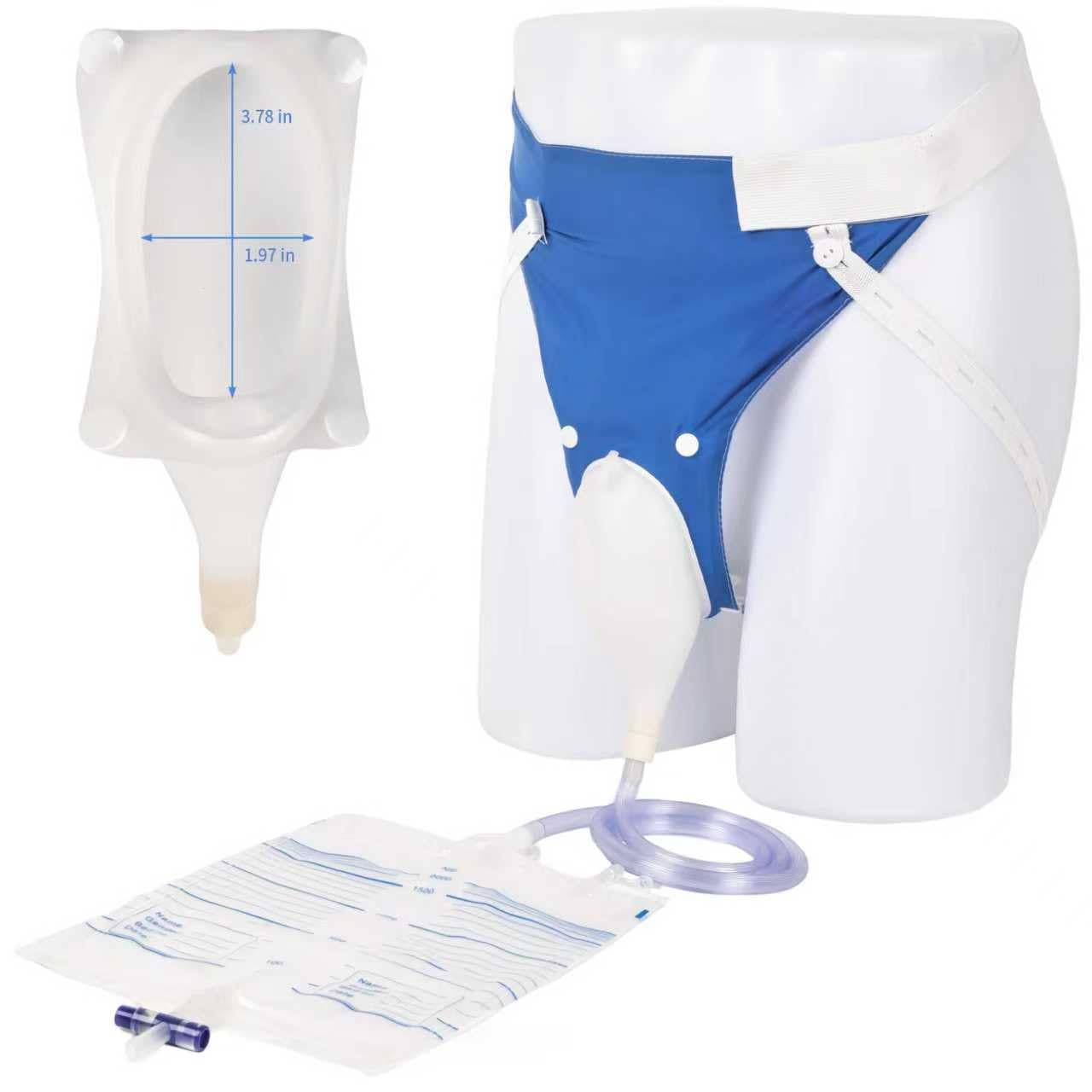 Photo 1 of 2026 Upgraded Urine Collection Bag – Reusable Condom Catheters with 1000ml & 2000ml Drainage Bags, Portable Wearable Urinary Drainage System for Elderly Men
